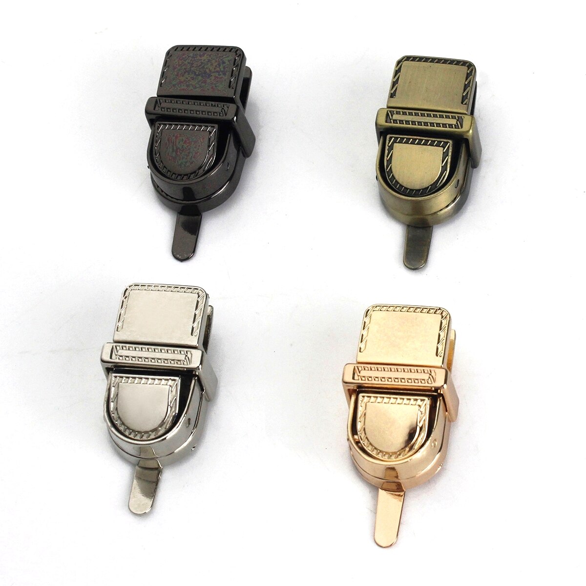 1pcs Metal Style Push Lock Tongue Lock Clasp Closure Parts for Leather Craft Women Bag Handbag Purse Hardware Accessories