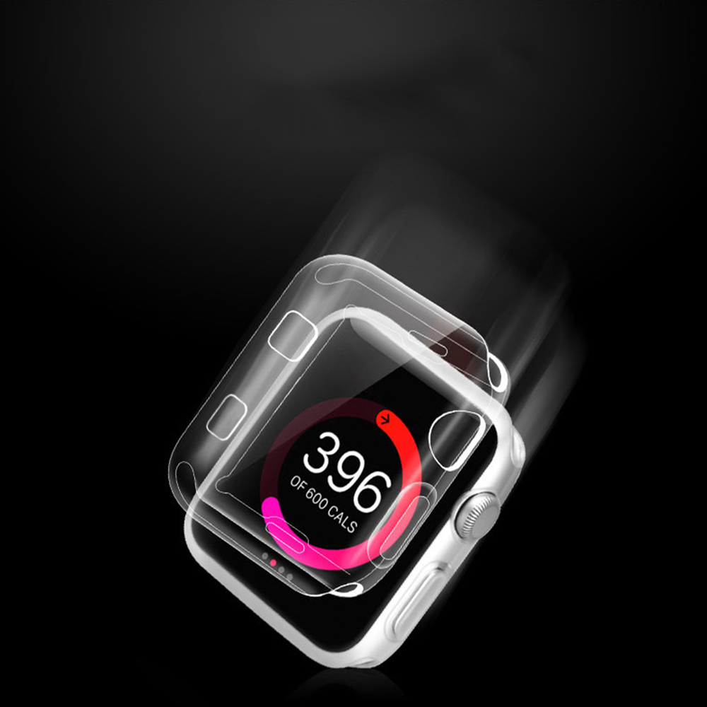 Altomfattende gennemsigtig beskyttelsesetui til apple watch  se 6 5 4 40mm 44mm 360 klar tpu fuld cover til iwatch 3 2 1 38mm 42mm