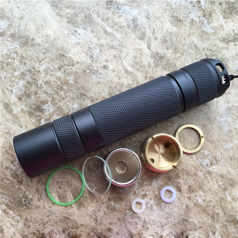 DIY LED Flashlight Shell Host case S2+ Aluminum Alloy 18650 Flash light torch case body With reflector glass copper base