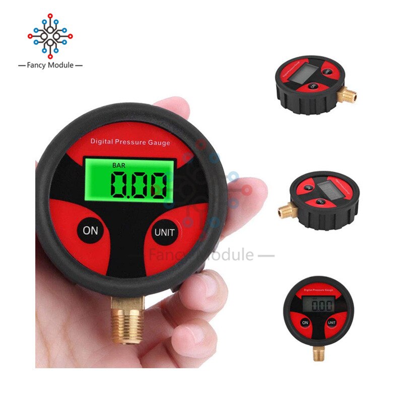 0-200PSI Digital Air Pressure Gauge Meter Vacuum Pressure Meter Tester Manometer Barometers Tester for Car Truck Motorcycle Bike