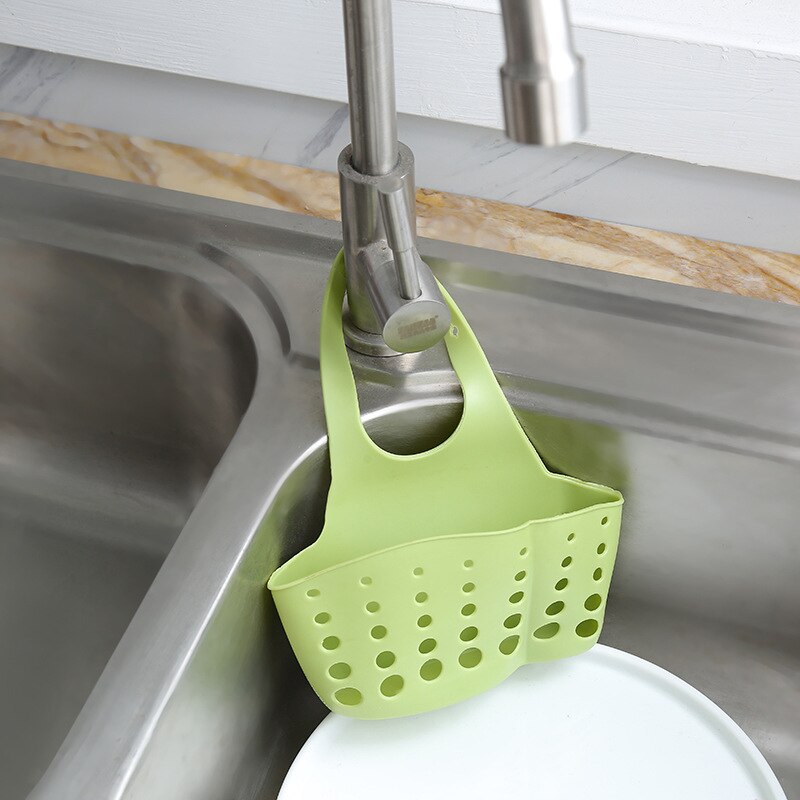 Køkken tilbehør justerbar snap vask svamp opbevaringsstativ vask rack afløbsstativ sil dræning opbevaring kurv køkken gadget