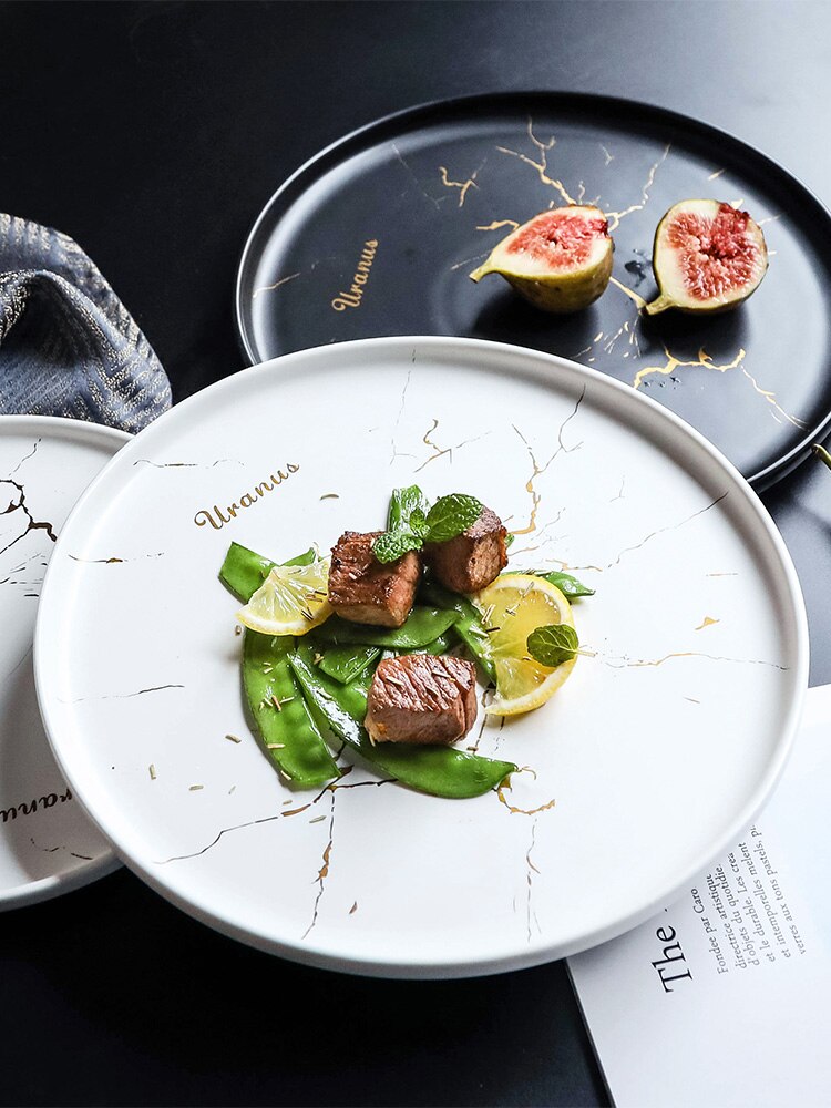 Steak Plate Western Food Plate Household Ceramic European Style Steak Knife And Fork Plate Set