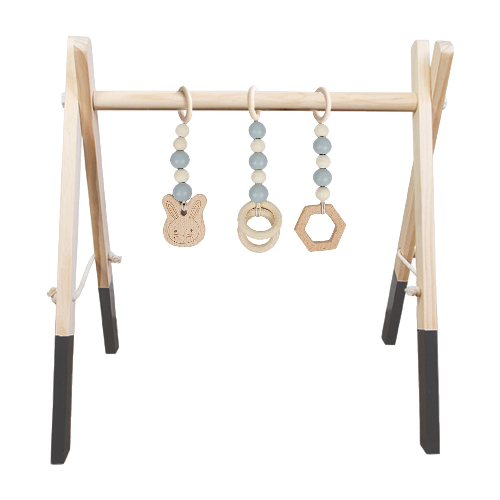 Nordic Houten Baby Activiteit Gym Spelen Kwekerij Zintuiglijke Ring-Pull Speelgoed Fitness Frame Kamer Decor Kleding Rack Speelgoed Voor kinderen: Chocolate