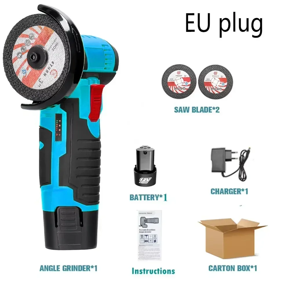 Mini Haakse Slijper Bosmaaier 12V Draadloze Kleine Polijstmachine Snijden Draagbare Polijstmachine Zaagblad Thuis DIY Power Tool: Bruin