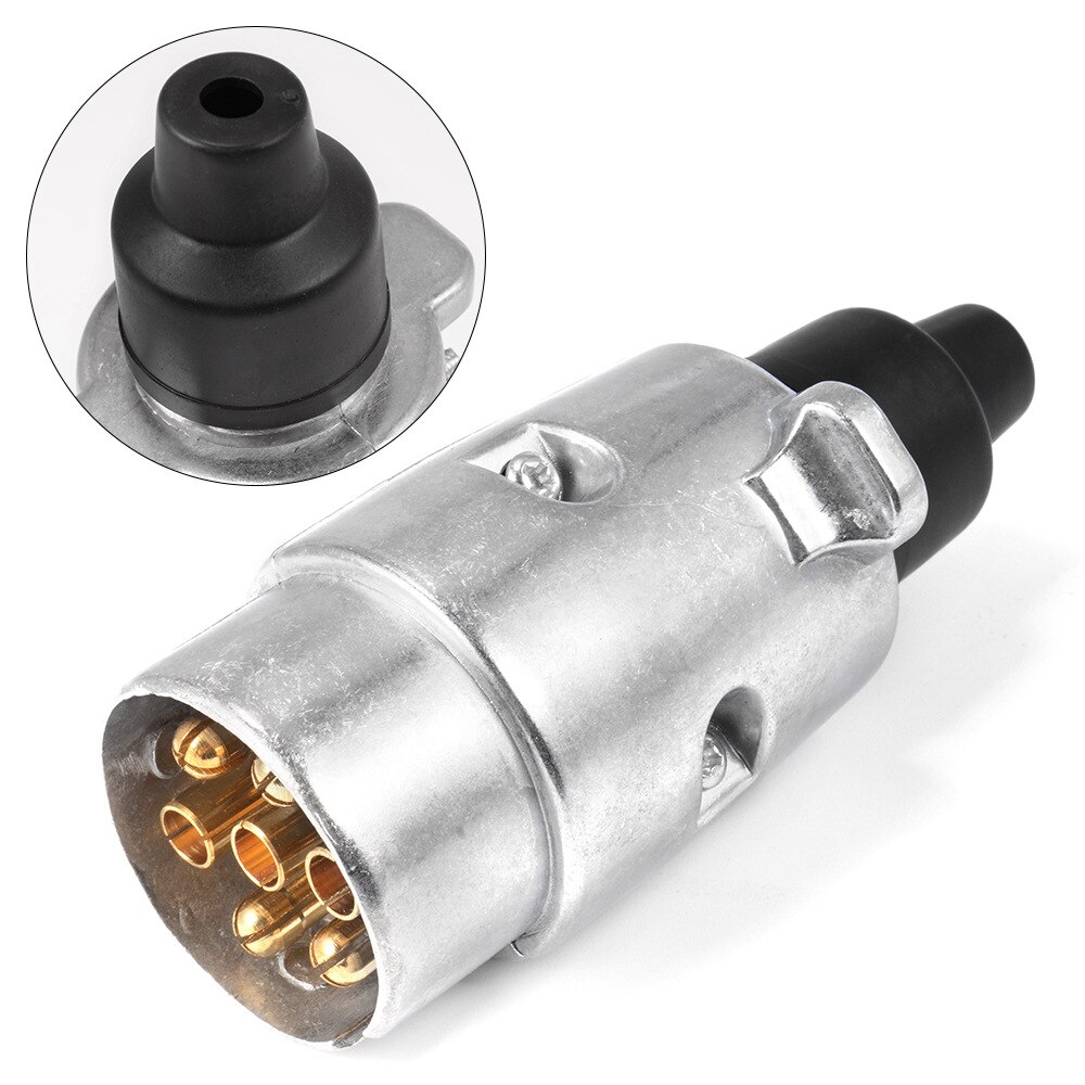 1 sarja 7 nastainen perävaunun pistoke ja 12v 7 nastainen asuntovaunun pistokesarja metalli perävaunun liitin autopart eurooppalaiset standardit autotarvikkeet