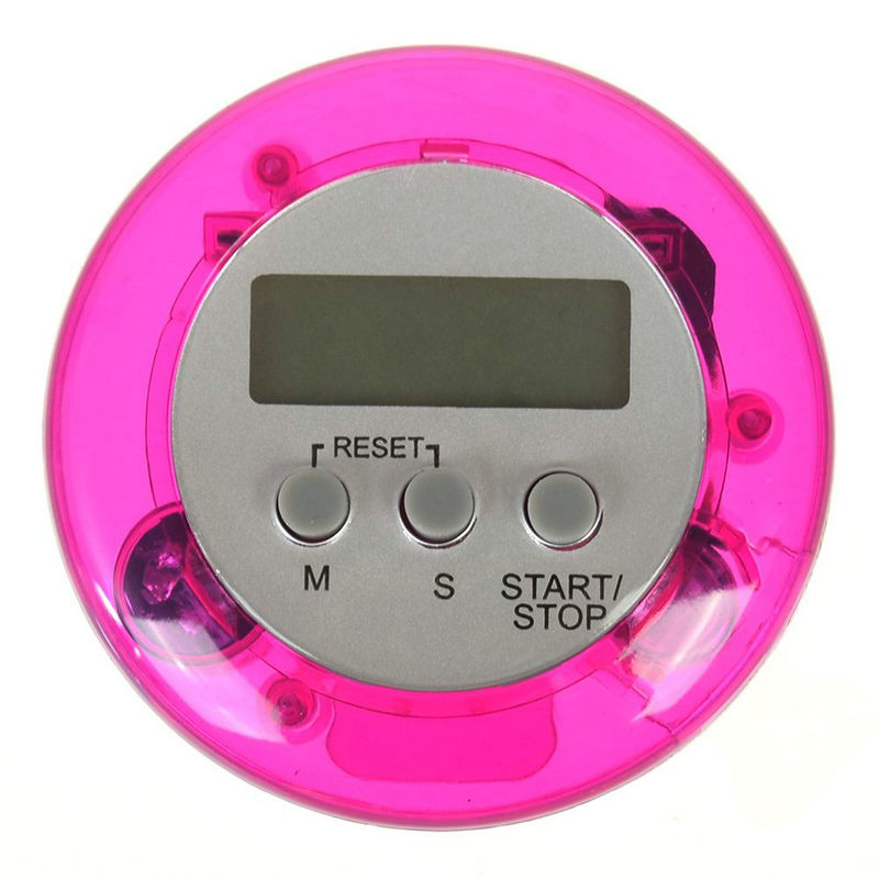 Five kinds of color Circular LCD digital kitchen countdown timer Cooking counter Reverse timer alarm clock magnetic: PURPLE