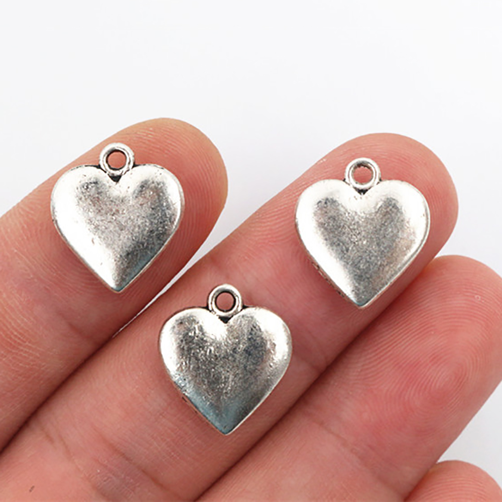 16x14mm 10pcs Oud Zilver Hart Handgemaakte Charms Hanger: DIY voor armband necklace-P2-37