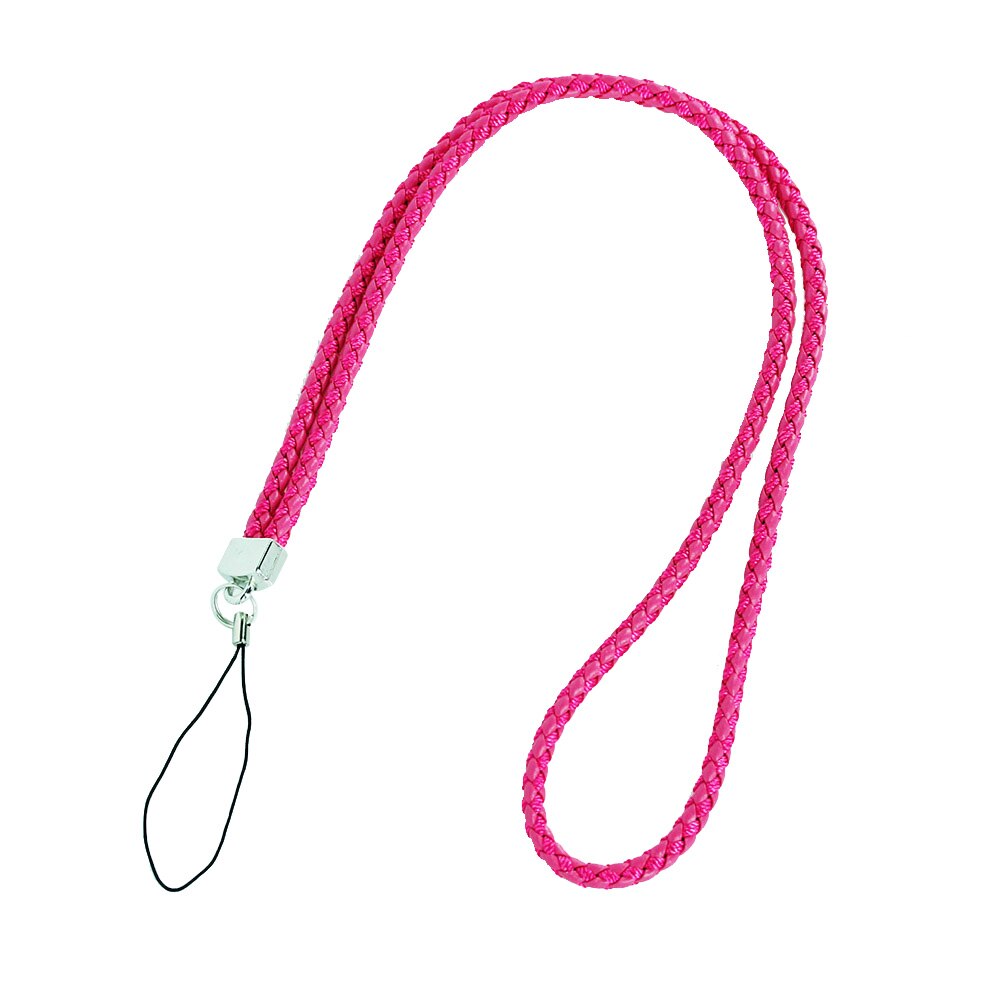 Lanières tissées de courroie de cou pour les clés de téléphone portable sangles de gymnastique de carte d'identité porte-Badge USB bricolage accrocher la lanière de corde 45cm: Rose Red