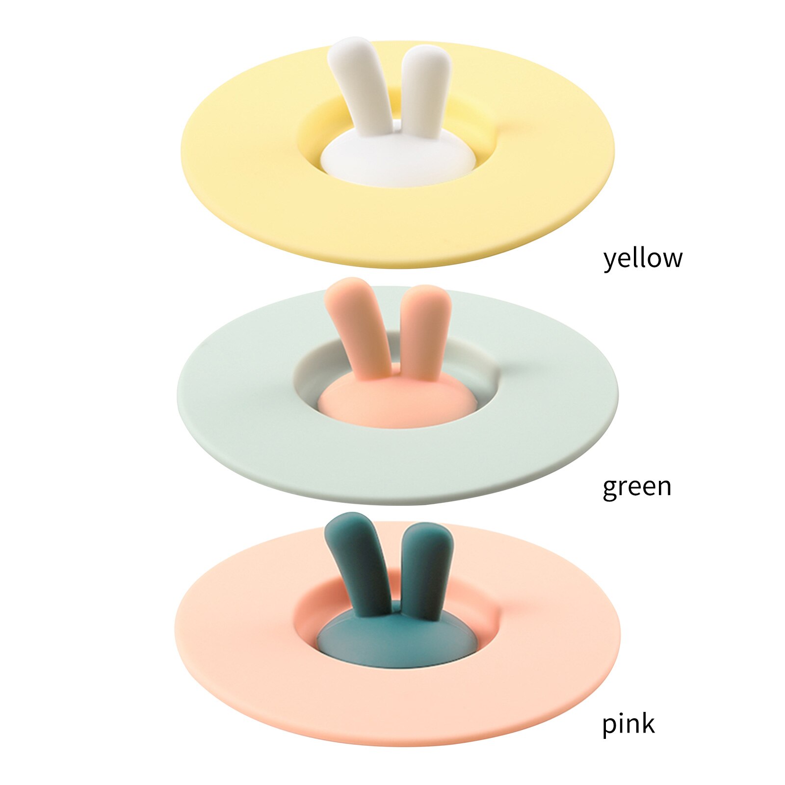 Cup Lids Safe Healthy Food-Grade Cat Silicone Rabbit Ears-Shaped Cup Lids for and Cold Beverages