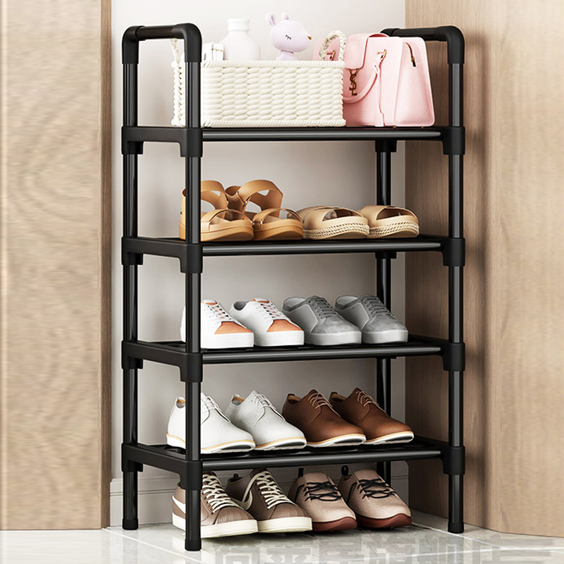 Black Elevated Shoe Rack Small Simple Multi-layer Shoe Cabinet Home Entrance Rental Housing Dormitory Storage Rack: light green