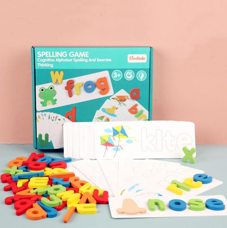 Zie Ban Leren Speelgoed Bijpassende Letters Puzzels Games 52 Houten Spel Voorschoolse Educatief Speelgoed Vroege Onderwijs Aid