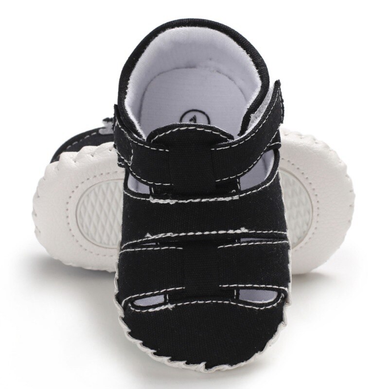 Infant Baby Boys Breathable Hollow Shoes Soft Bottom Non-slip Scandles Baby Shoes o: BLACK / 13
