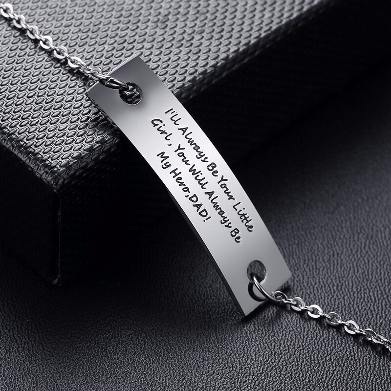 Ik Zal Altijd Uw Meisje. Je Zal Altijd Mijn Hero Armband In Roestvrij Staal Gegraveerd Armband Voor