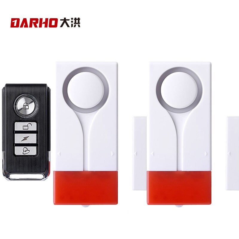 Darho Rode Flash Home Security Bel Met Geluid Venster Deur Magneet Sensor Detector Draadloze Alarm Systeem + Afstandsbediening: C
