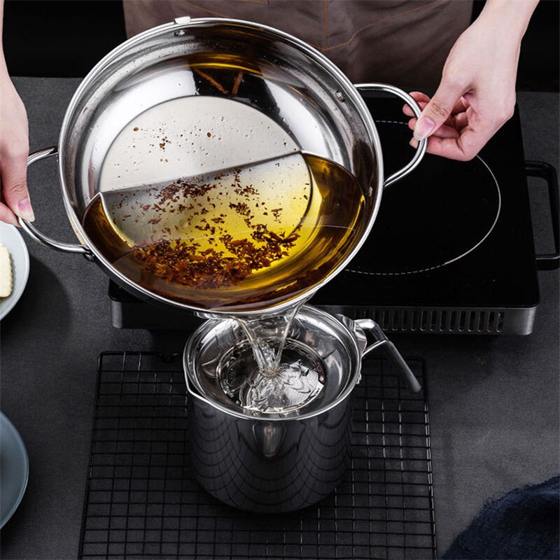 Tempura-Olla de acero inoxidable para freír, escurridor de aceite, termómetro, estilo japonés, 20/24cm
