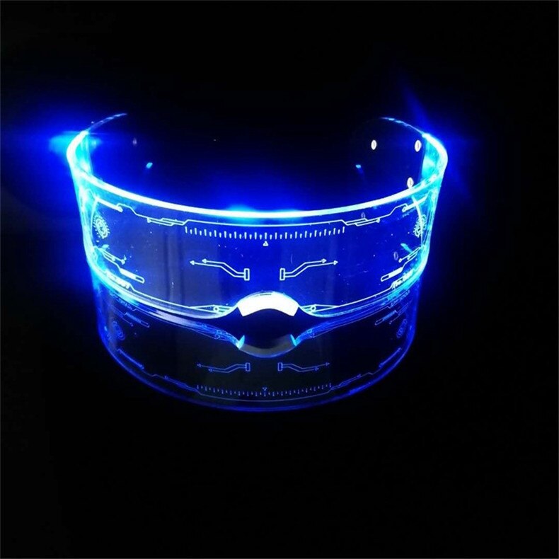 Science fiction led bungee futuristisk teknologi sense briller ins mannlige punk kvinne bar lysende solbriller fest lysende rekvisitter: Kontrollerbar