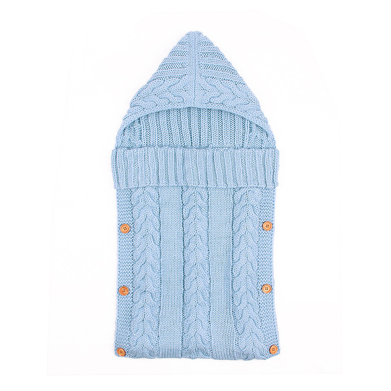 Pasgeboren Baby Winter Kinderwagen Wrap Deken Voetenzak Warm Gebreide Haak Inbakeren Anti-Kick Slaapzakken Peuter Baby Slaap Zak