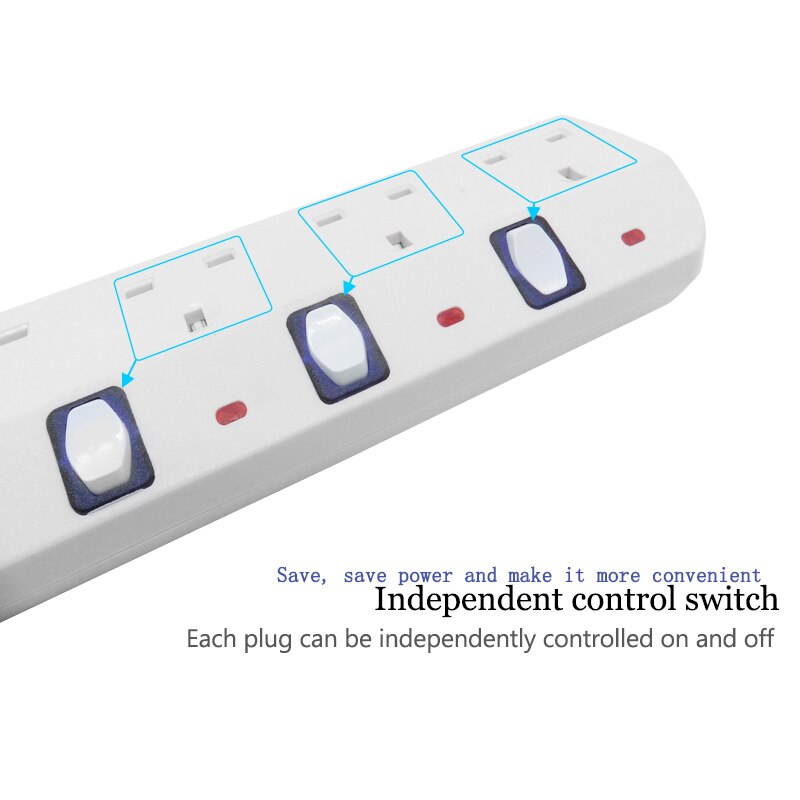 Grenuttag överspänning uk uttag med usb-laddarport switch elektrisk adapter 2m förlängningssladd 2/3/4/5 ac 13a uttag