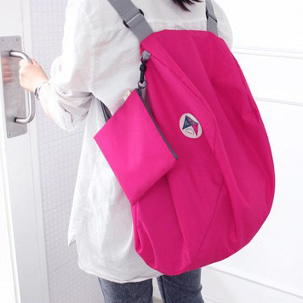 Schulter Tasche Rucksack 2 IN 1 Große Kapazität Klapp Rucksäcke Frauen Reisen Taschen Gepäck Taschen Casual Student Schule Tasche: Rose
