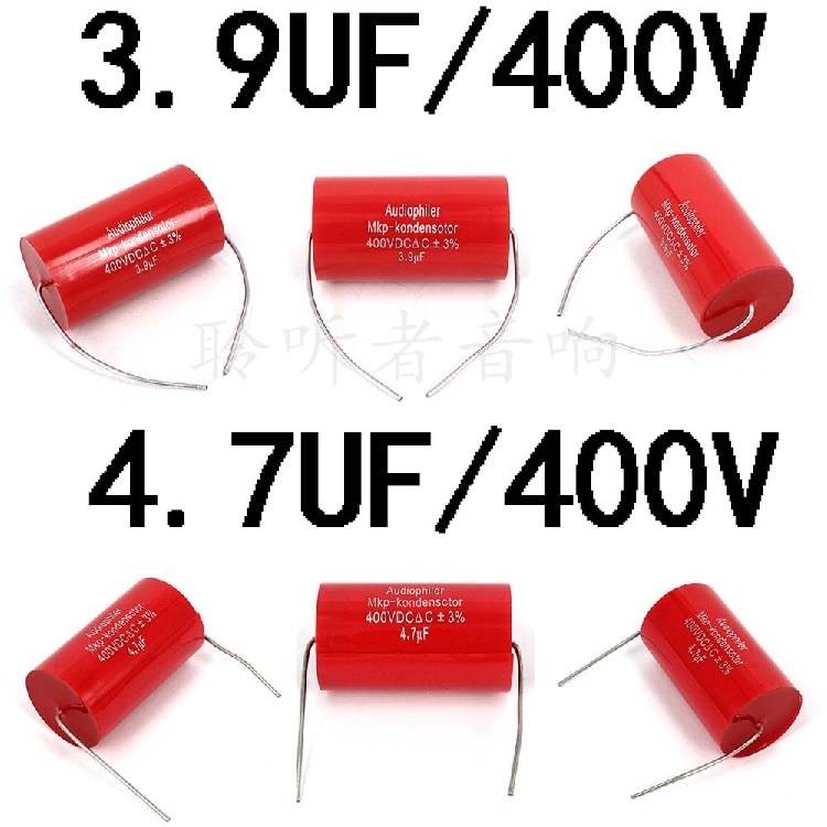 2 pieces Axial MKP 4.7 5.6 6.8 7.5 8.0 8.2 10 UF 400V Metal Film Coupling Divider Capacitor Ampl