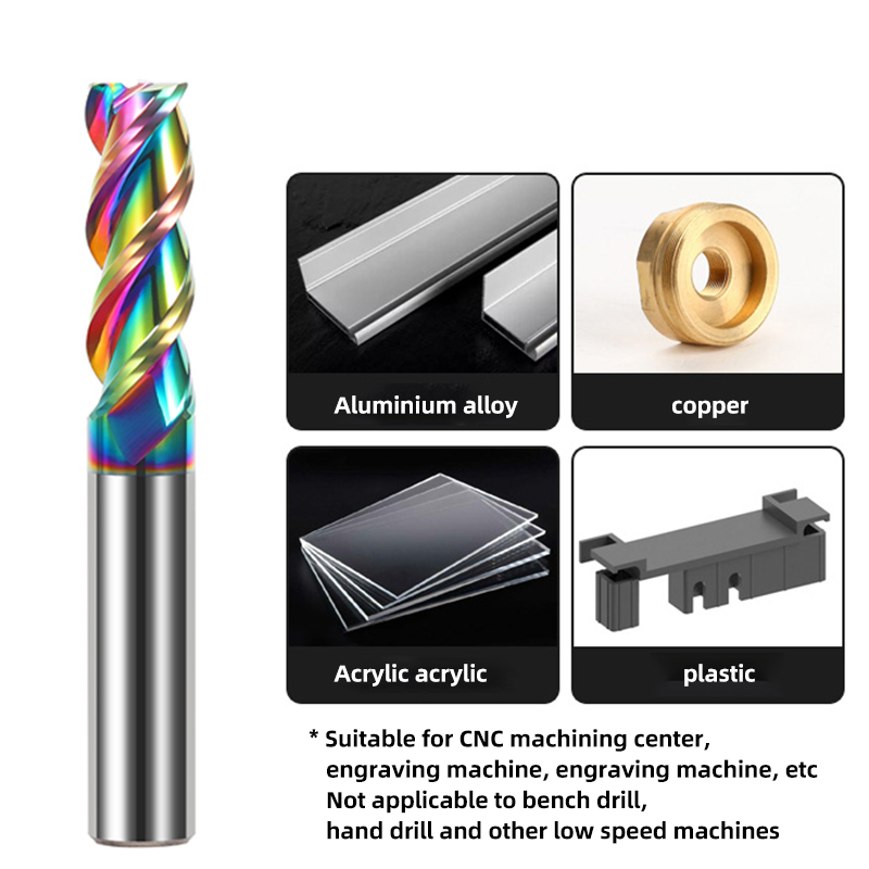 Fresa de extremo de carburo de 3 flautas HRC55, fresa CNC de aluminio, fresa de carburo de tungsteno, fresa para AL EndMillS1SET