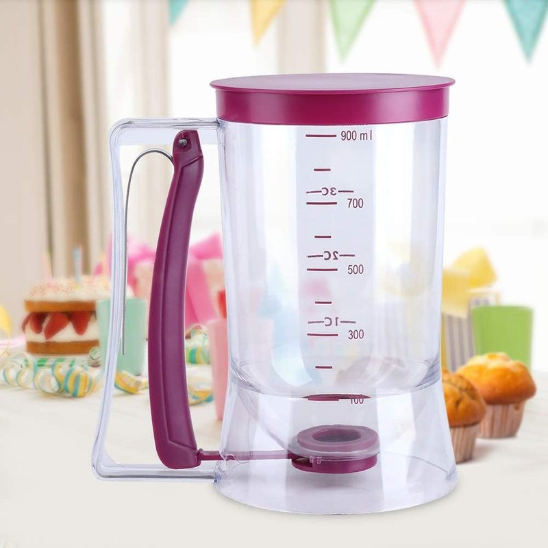 Batter Dispensr e900mL Manual Cake Batter Dispenser Cupcake Pancake Waffle Measuring Cup Kitchen Baking Tool Bakeware Maker