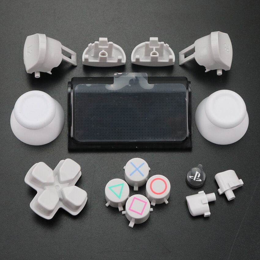 YuXi Full Set Joysticks Dpad R1 L1 R2 L2 Direction Key ABXY Buttons jds 040 jds-040 For Sony PS4 Pro Slim Controller: Off-white