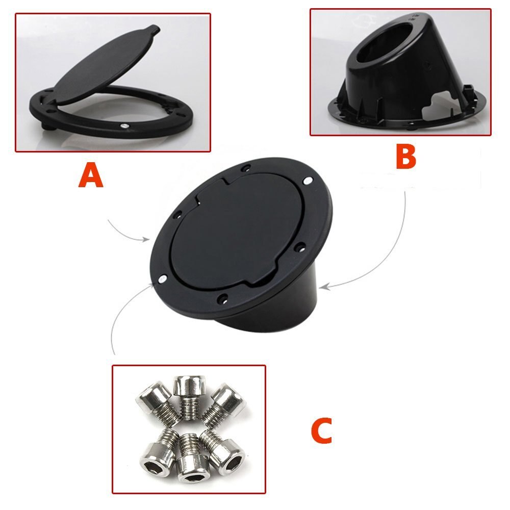 Powder Coated Steel Gas Fuel Tank Gas Cap Cover & Accessories for Jeep Wrangler JK JKU Unlimited Rubicon Sahara Tank Cover