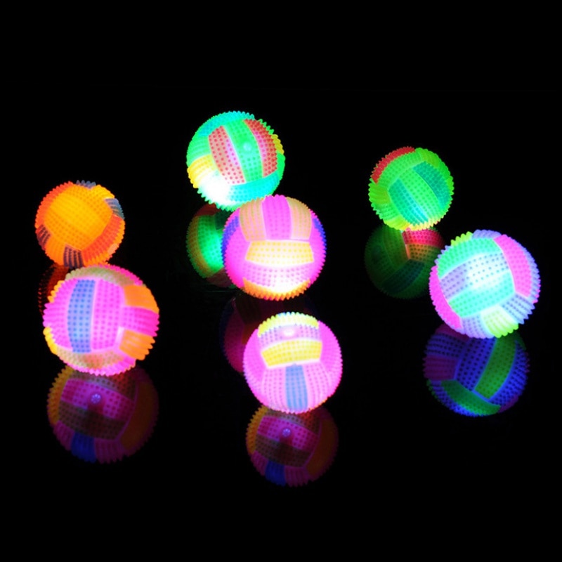 6.5 CM Baby Kids Licht-up Speelgoed Volleybal Stuiterende Geluid Ballen Lichtgevende Speelgoed Voor Kinderen Knipperende Party Willekeurige kleur j4