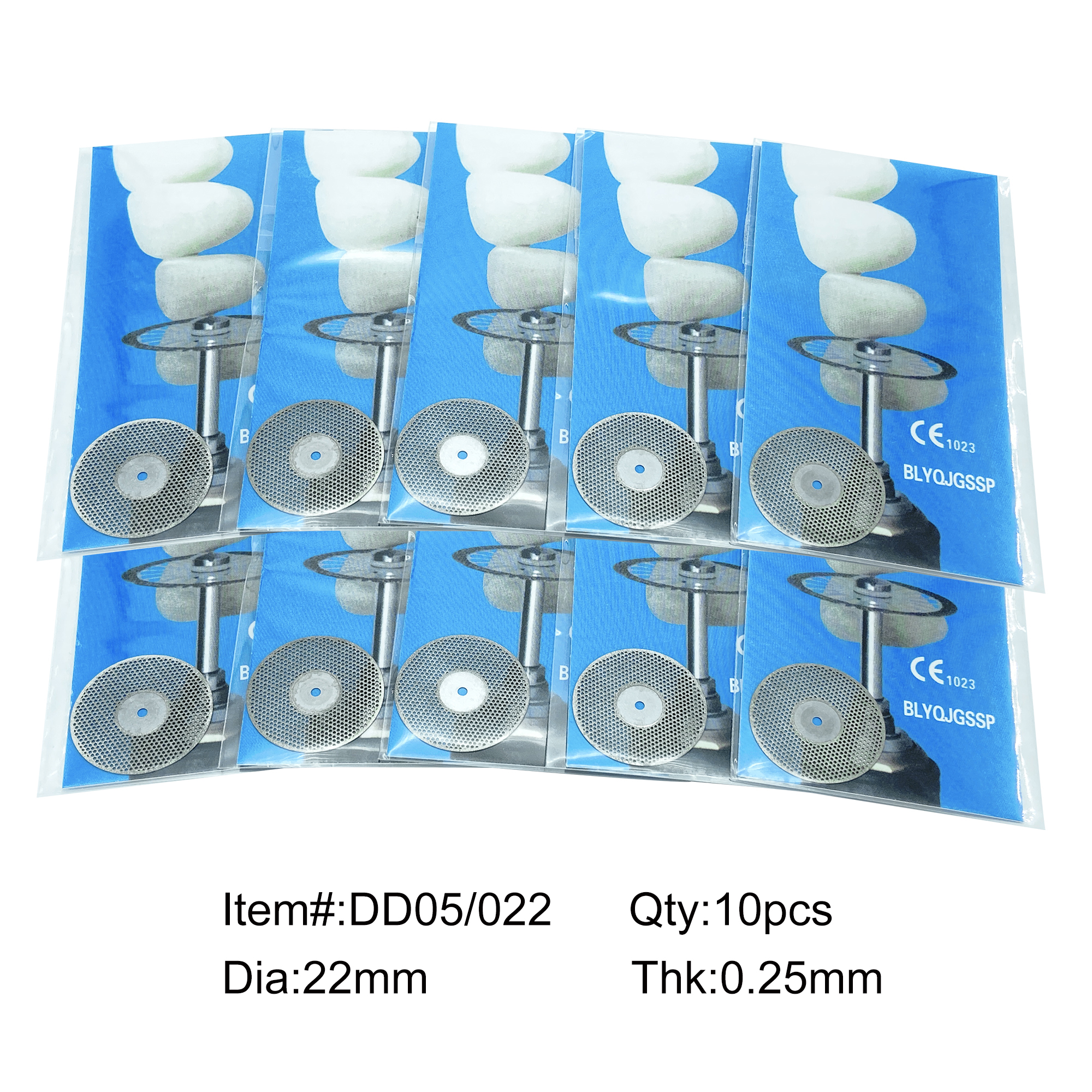 Discos de diamante para pulir laboratorio Dental WellCK, disco de recubrimiento de doble cara de 0,25mm, herramienta de corte rotativa para dentista, 10 Uds.: Marfíl