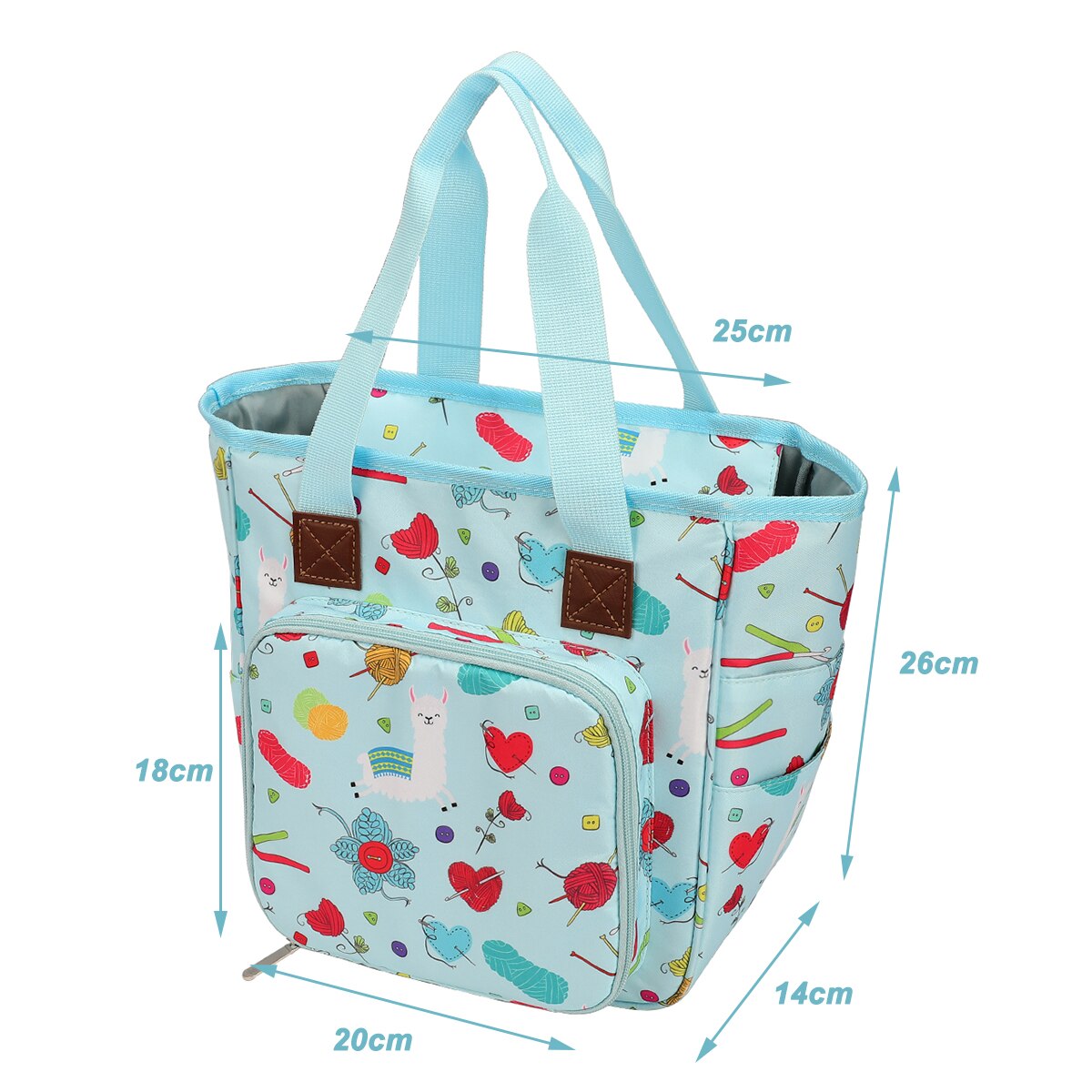 Portable Knitting Bag Wool Yarn Crochet Hooks Storage Bags Sewing Needles Organizer Sewing Knitting Storage Bag Pouch: Chocolate