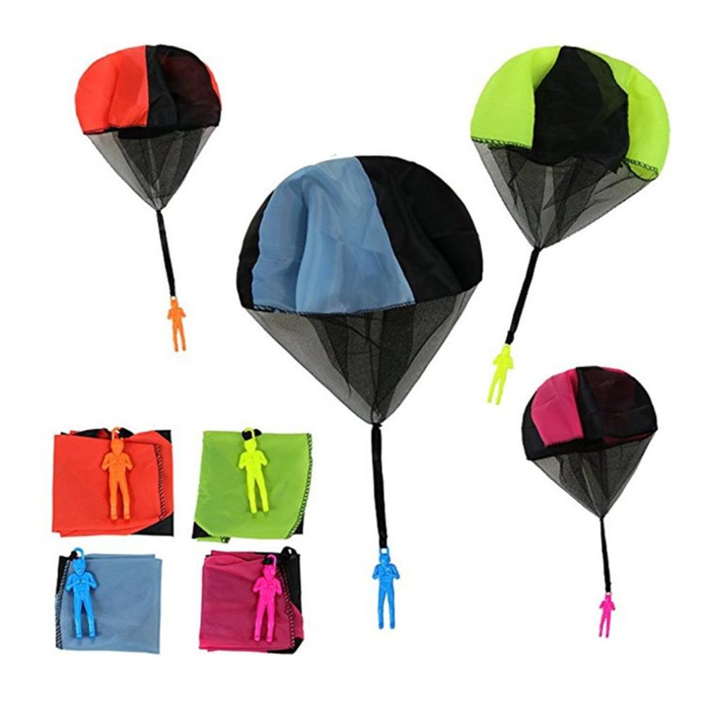 1 pçs mão jogando mini soldado pára-quedas engraçado brinquedo criança jogo ao ar livre brinquedos educativos voar parachute esporte para crianças brinquedo