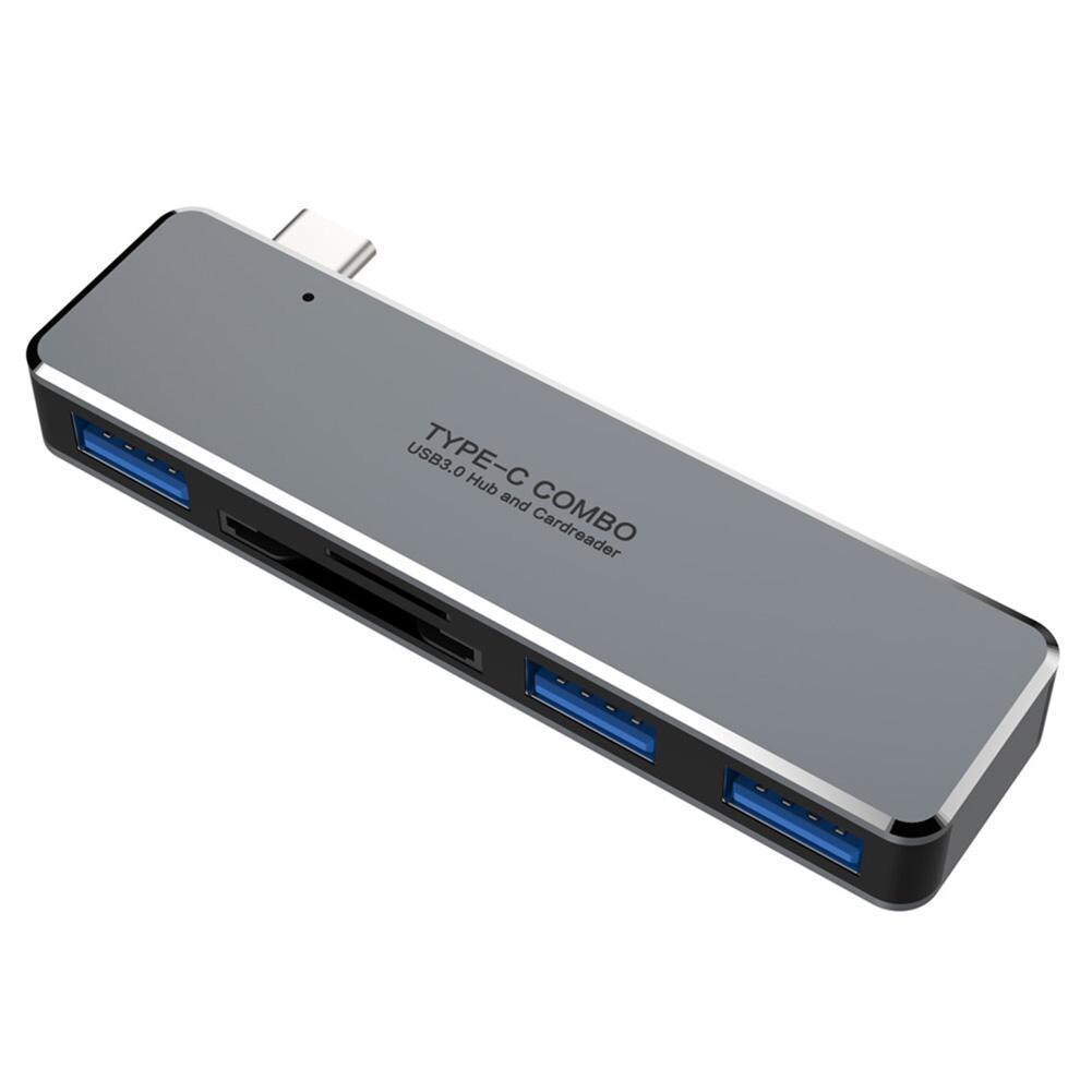 3 Usb 3.0 + Tf + Geheugenkaart Poorten High Speed Multi Computer Usb C-Poort Splitter Zeer Compatibel hoge Snelheid Reader Kaart