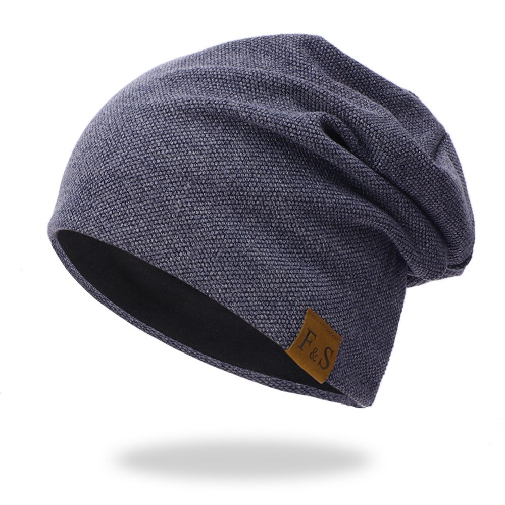 Gorro ligero informal térmico elástico de punto de algodón, gorro cálido para otoño y primavera, ropa deportiva: Cyan
