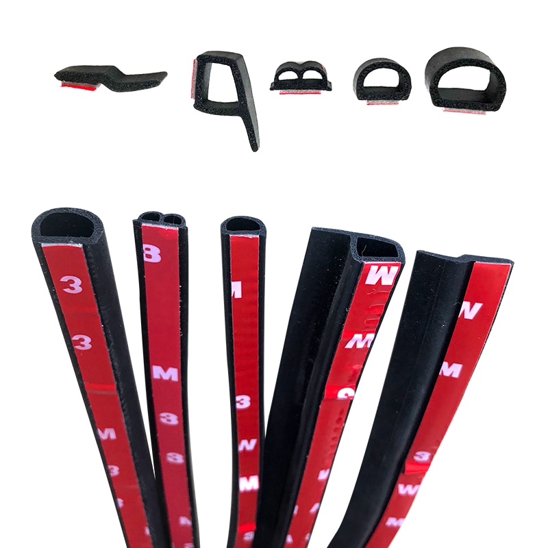 5m Self Adhesive Automotive Rubber Seal Strip for Car Window Door Engine Cover Car Door Seal Edge Trim Noise Insulation