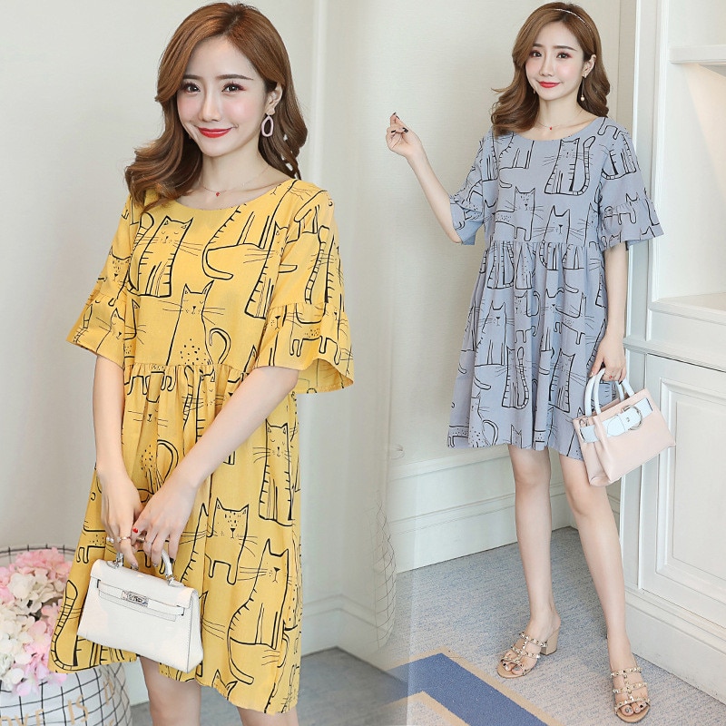 Zomerse losse zwangerschapsjurken, kleding voor casual, jurken voor zwangere vrouwen met hoge taille, jurken voor zwangerschap van vestidos, plus size