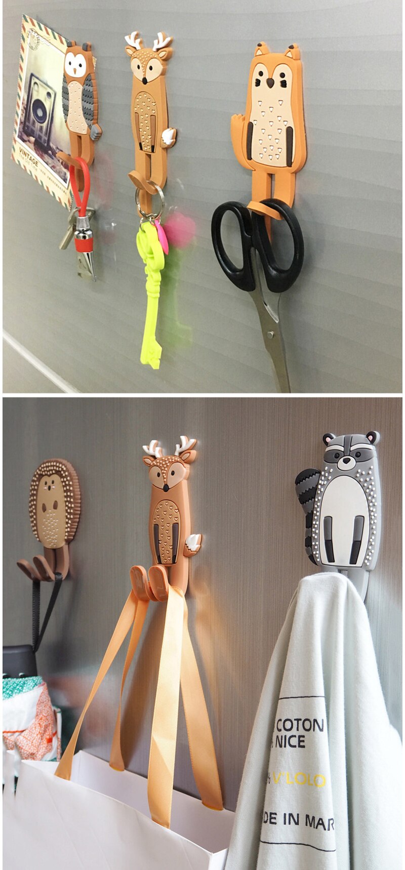 Non-marking Magnetische Koelkast Magneet Creatieve Cartoon Leuke Dier Magnetische Magneet Haak Magneet Home Decoraties