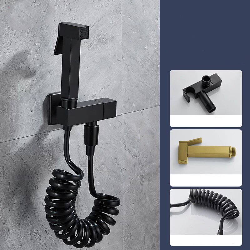 Black bidet shower mixer kit wall black mop pool single cold tap black wall single cold tap bathroom tap: black kit