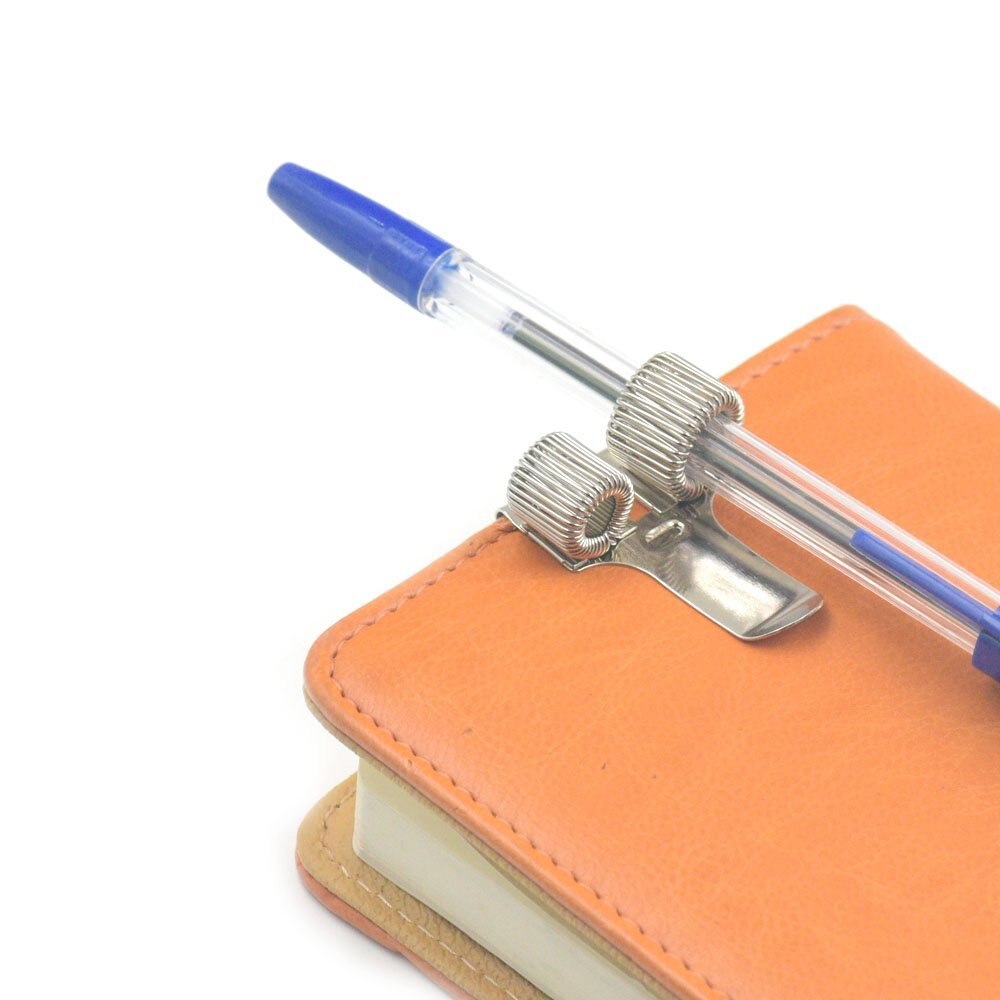 2 Gat Roestvrij Pen Houder Clip Set met Lente voor Notebook en Klembord, past Bijna Alle Pen Maat