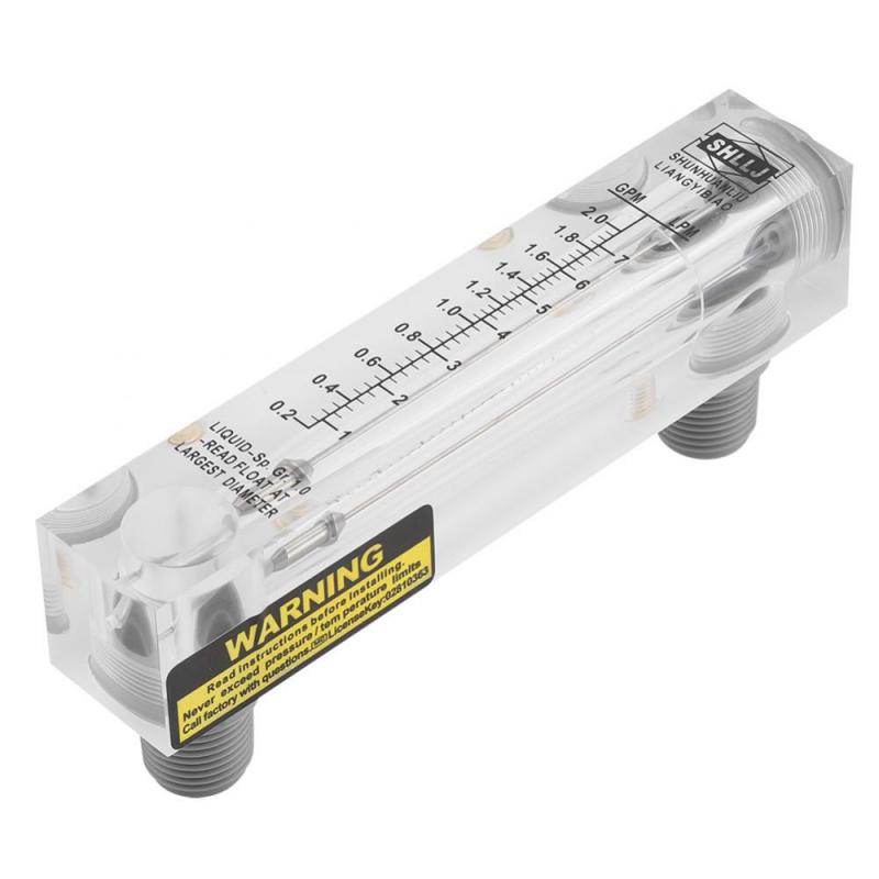 Paneltype glas væske flowmåler vand flow måler 0.2-2 gpm /1-7 lpm
