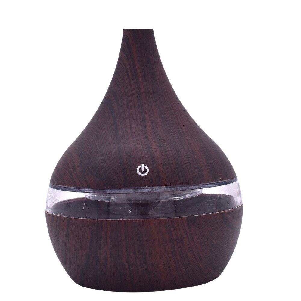 Air Aroma Essential Oil Diffuser LED Ultrasonic Aroma Aromatherapy Humidifier USB Wood Grain Oil Aroma Diffuser Humidifier: Brown 