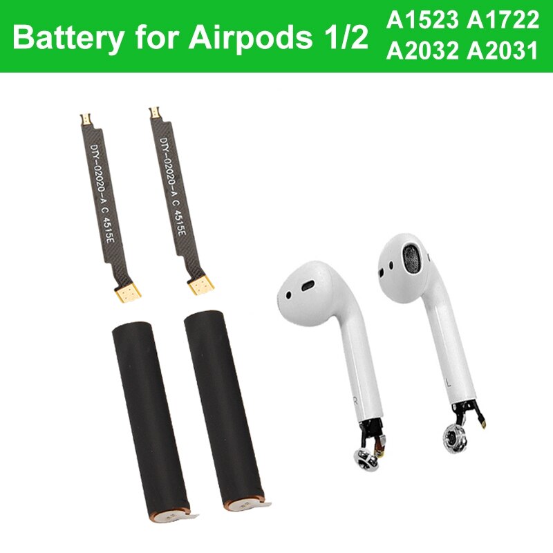 1604 Batterij Voor Airpods 1st 2nd A1523 A1722 A2032 A2031 25Mah Bateria Voor Apple Air Pods 1 2 Vervanging batterij GOKY93mWhA1604