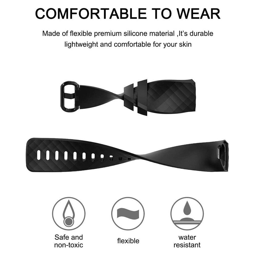 YAYUU Bands for Fitbit Charge 3/ Fitbit Charge 4/ Charge 3 SE Soft Waterproof Replacement Wristbands for Women Men