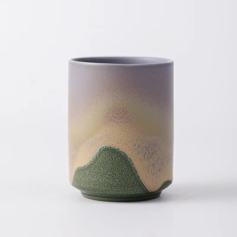 Restaurant Kiln Coffee Cup Japanese Stoneware Mugs Coffee Cups Large Water Cup Japanese Simple Gradient Mug Drinkware Kitchen: Blue