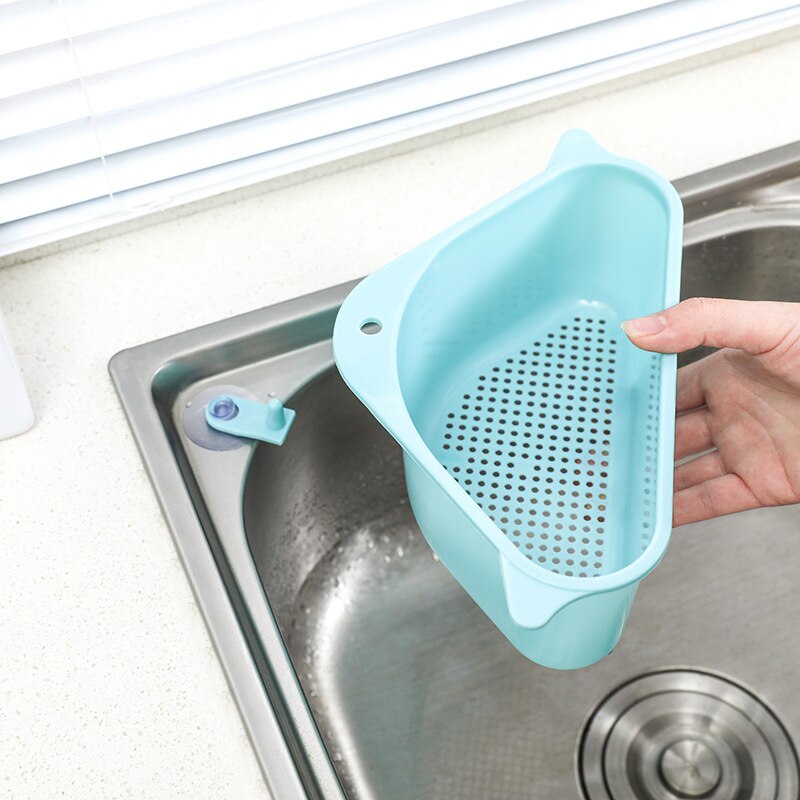 ventouse triangulaire évier crépine Drain étagère légumes/fruits/éponge/outil cuisine triangulaire évier filtre évier tamis