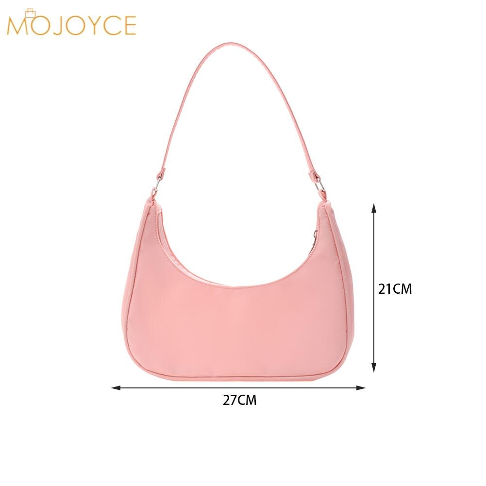 Mode Vrouwen Pure Kleur Schouder Onderarm Zwervers Zakken Casual Dames Rits Kleine Portemonnee Top-Handvat Handtas