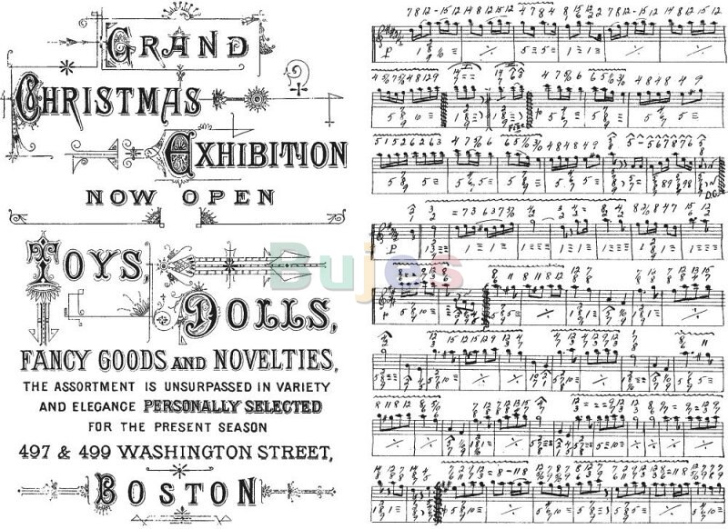 Stampers Anonymous CMS358 ClingStamp TH Music &amp; Advert, Tim Holtz Cling Rubber Stamp Set - Decorative text notes