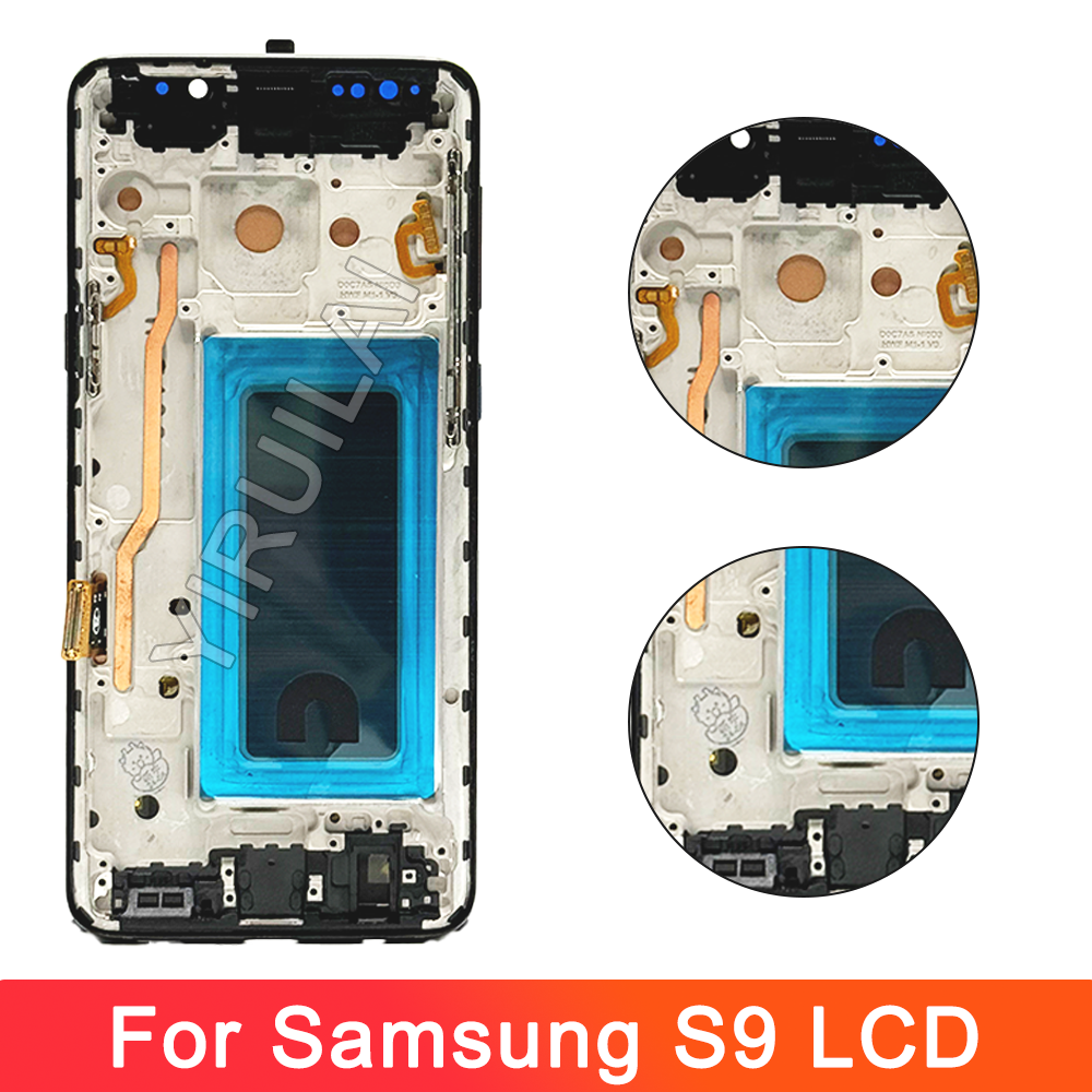 100% Tested Display For Samsung Galaxy S9 LCD With Digitizer Touch Screen Assembly SM-G960FD S9 G960 LCD with Frame Replacement