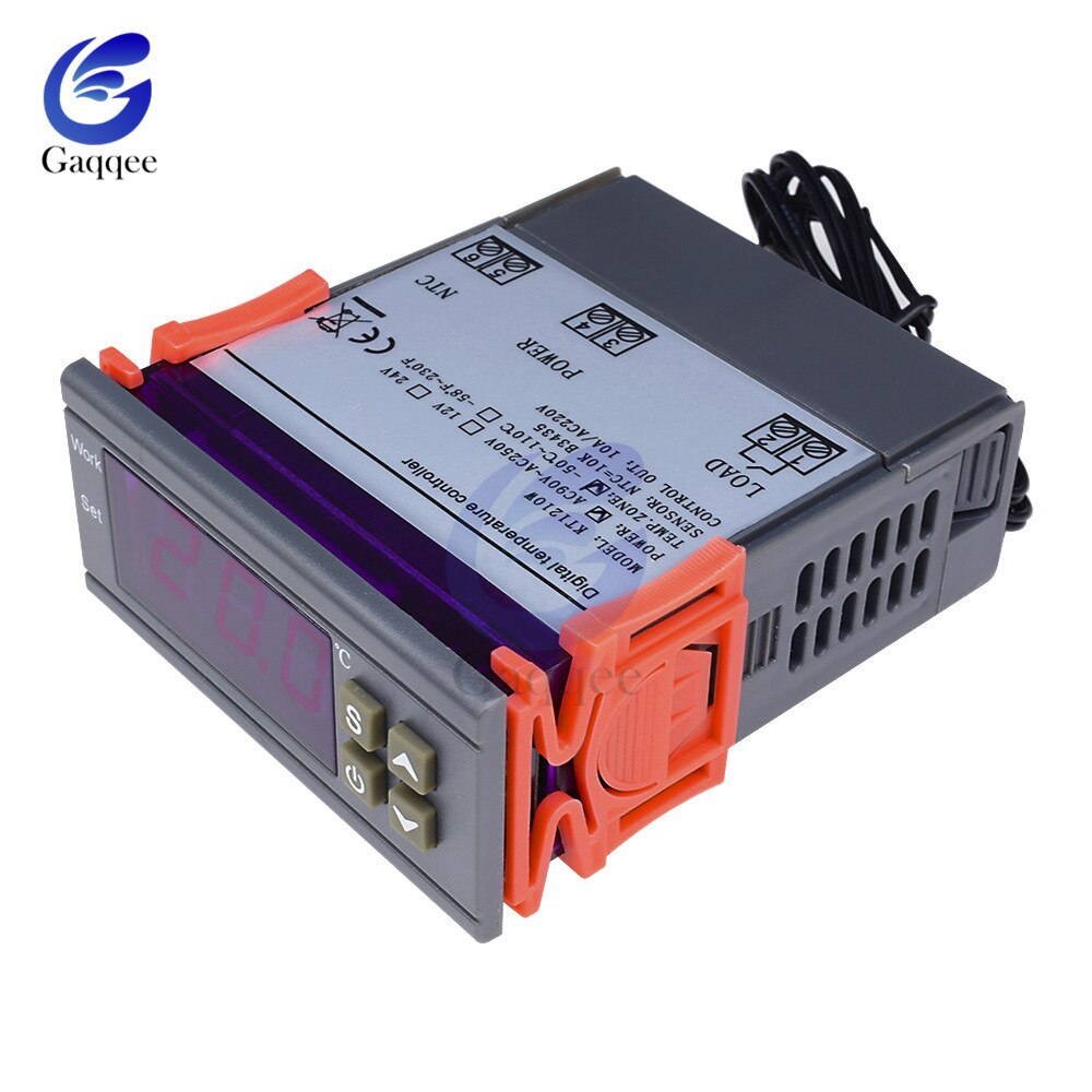 MH1210W 90-250V 10A 110V 220V Digital Temperature Thermostat Regulator Controller -50~110 Celsius Heat Cool Control NTC Sensor