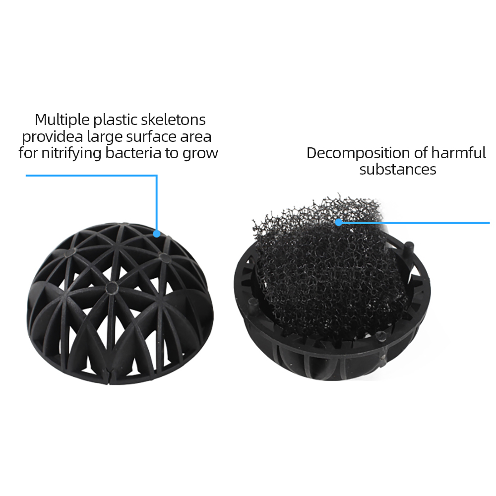 100 stücke 18mm biologische Bio kugeln Aquarium Fisch Nano Panzer nass/trocken Kanister Filter medien schwarze Laugung kugeln